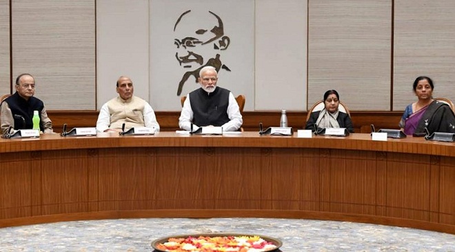 Prime Minister Narendra Modi chairing the meeting of the Cabinet Committee on Security, at Lok Kalyan Marg, in New Delhi